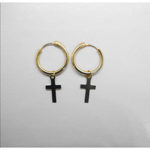 PENDIENTES CRUZ ORO 18kt