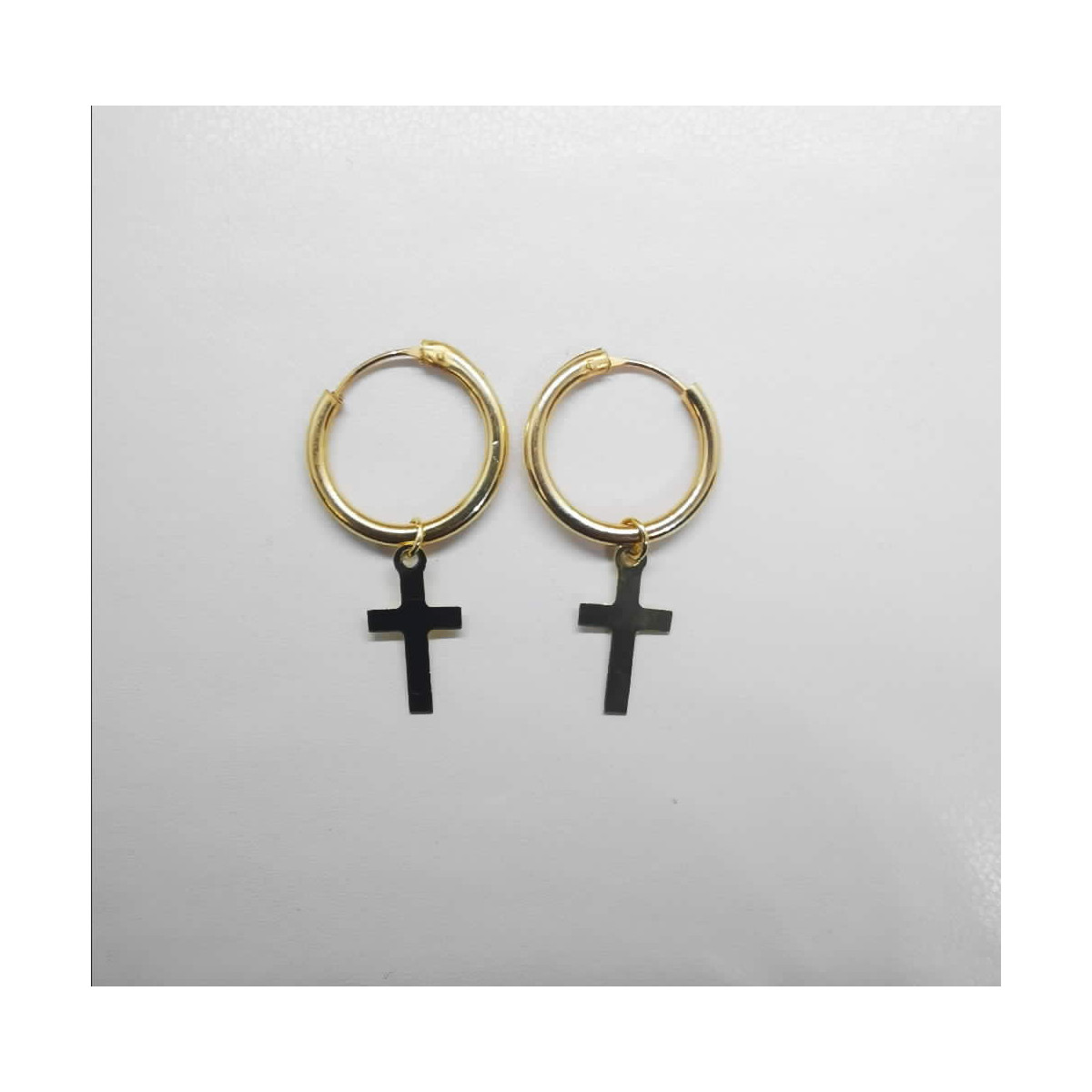 PENDIENTES CRUZ ORO 18kt