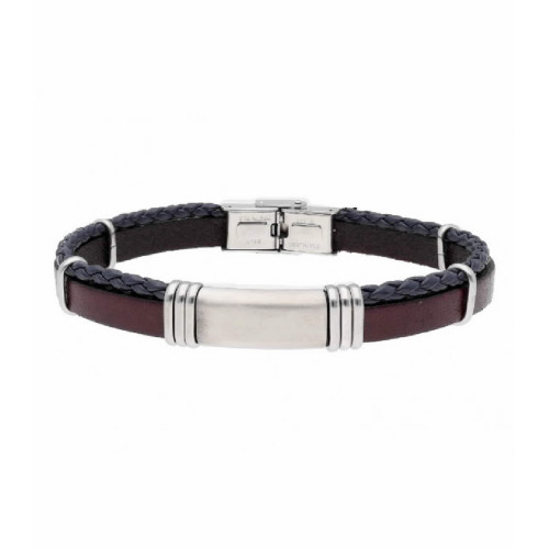 PULSERA LEATHER ACERO Y PIEL