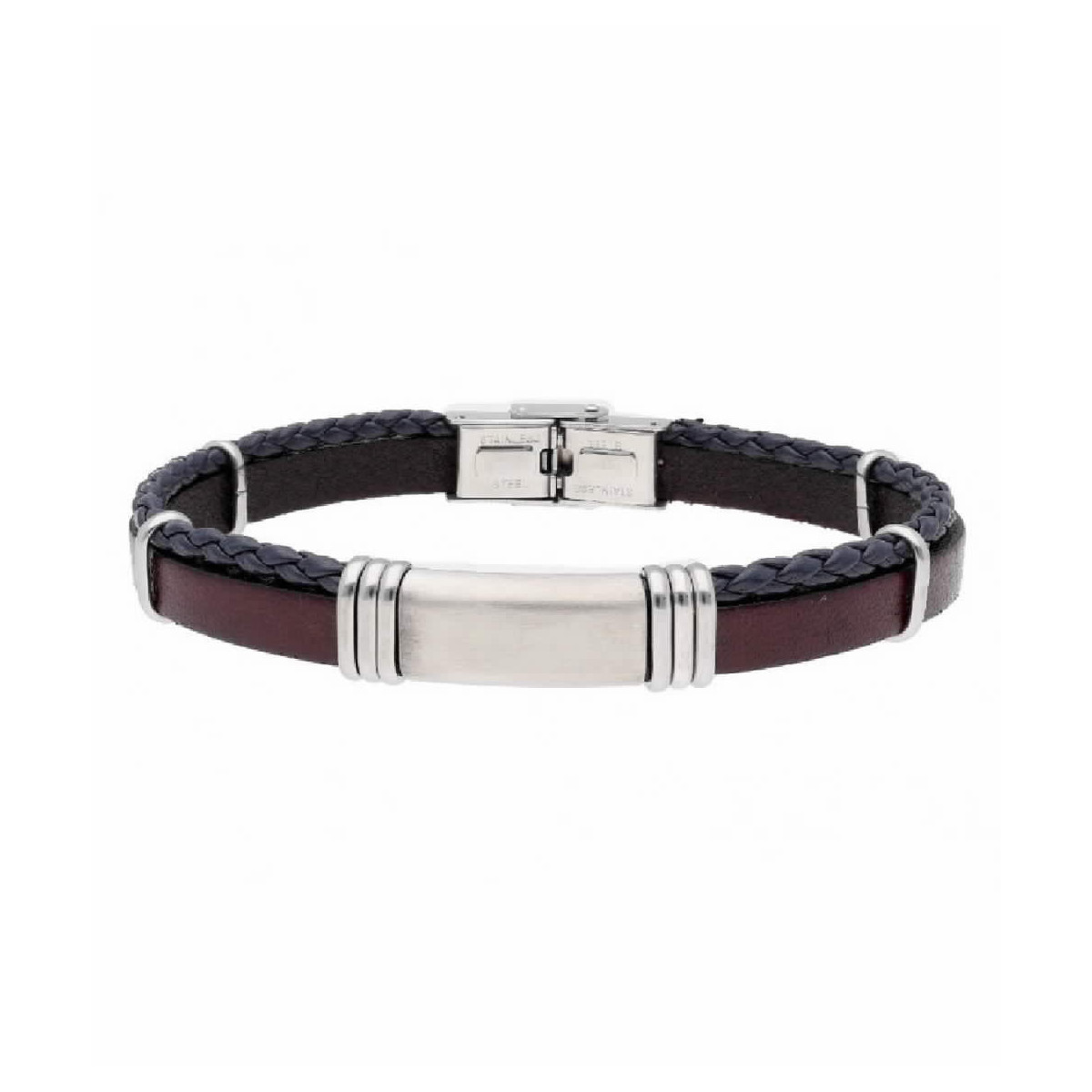 PULSERA LEATHER ACERO Y PIEL