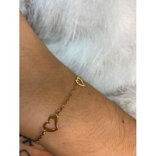 Pulsera Corazones Oro 18kt