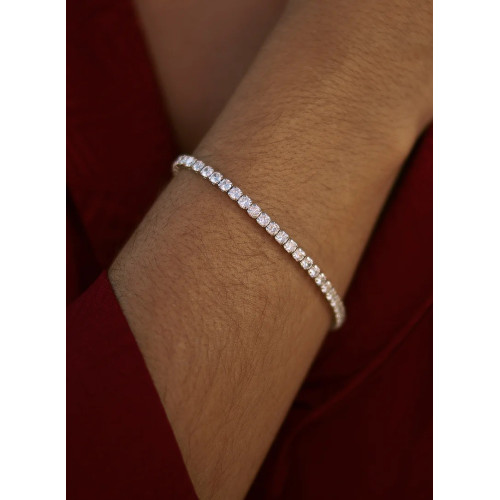 Pulseras riviere de plata con circonita talla radiante