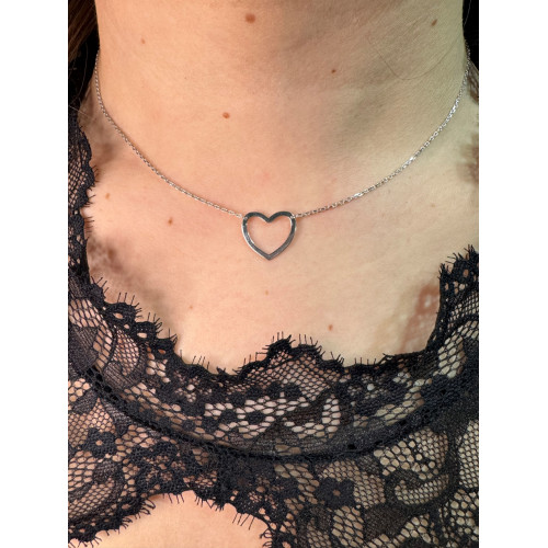 Collar de plata corazón San Valentín