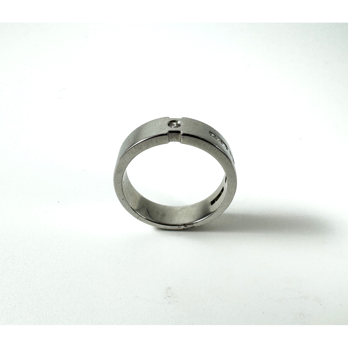 Anillo Oro Blanco 18kt Carril