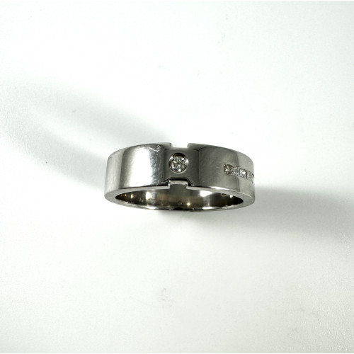 Anillo Oro Blanco 18kt Carril