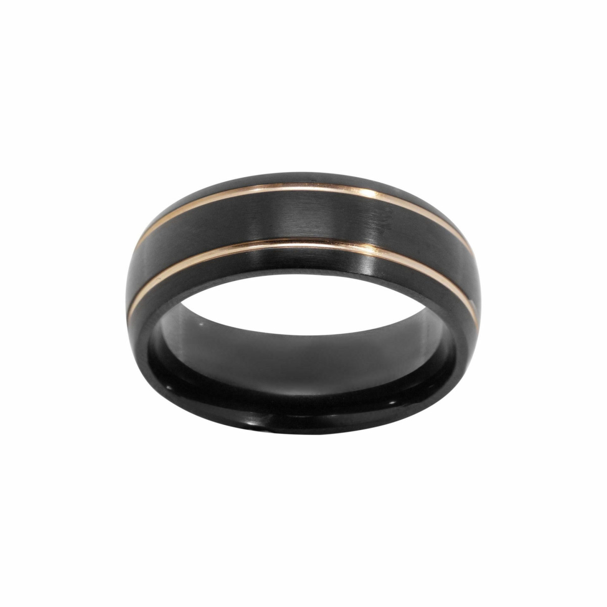 ANILLO ACERO BLACK AND ROSE