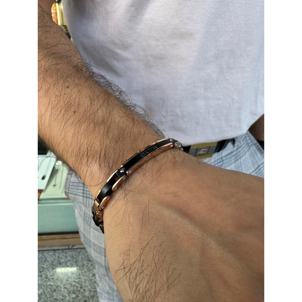 Pulsera Acero y Madera Chi Mi Ama