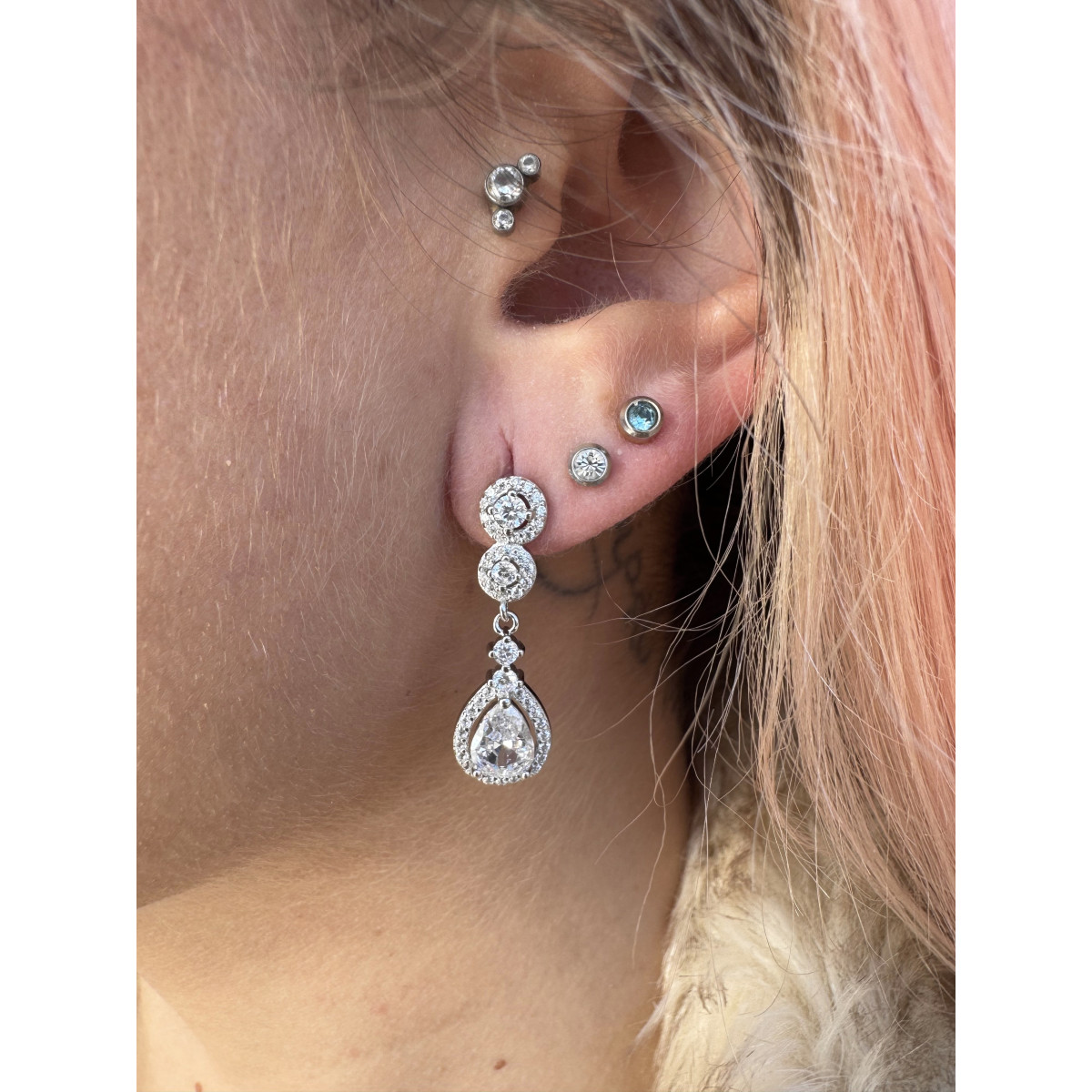 PENDIENTES PLATA Y CIRCONITAS